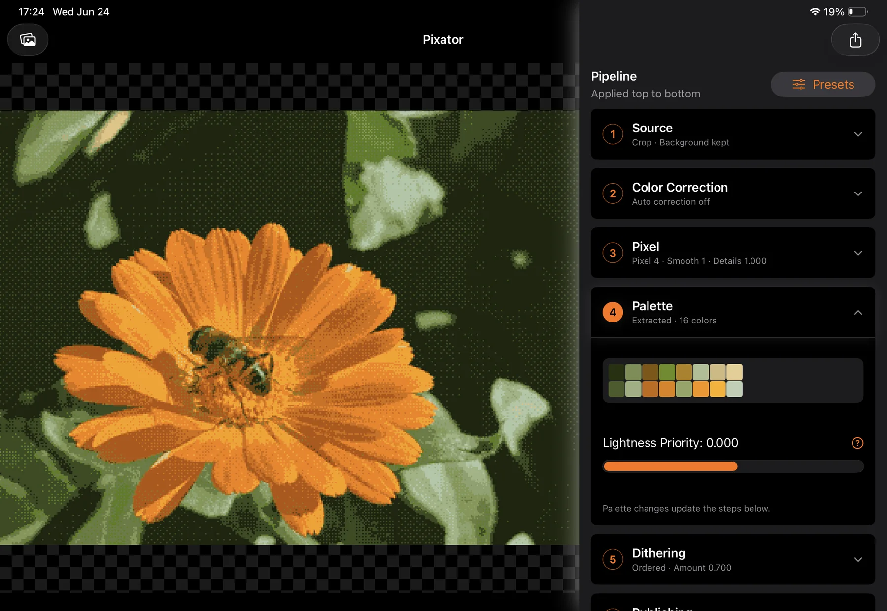 Pixator pixel-art editor on iPhone and iPad