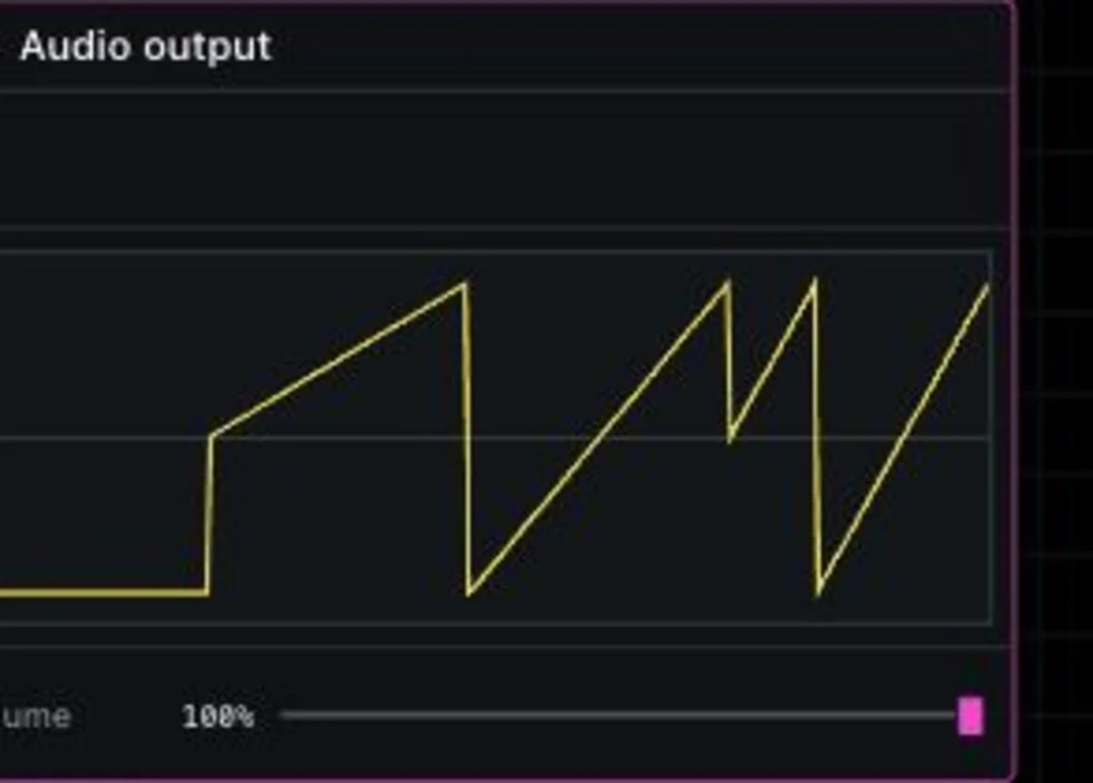 NotBit Audio output with an always-following waveform and volume slider